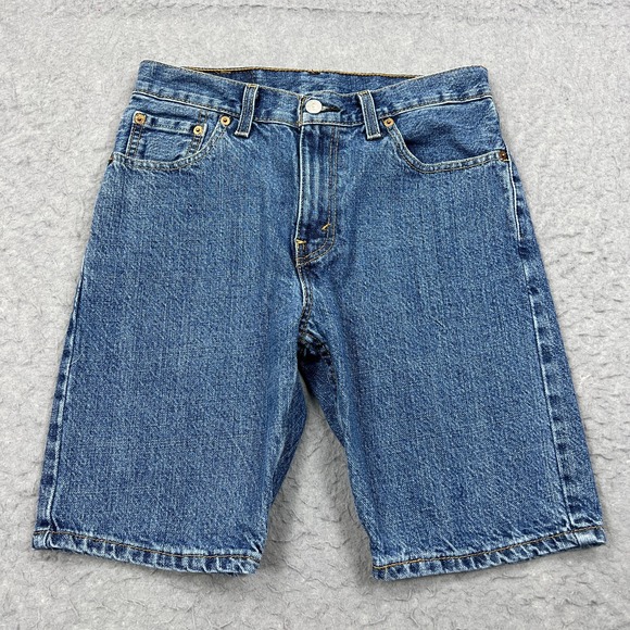 Levis 505 Shorts Mens 29 Blue Jean Denim 9" Jorts Regular Fit Red Tab Short 90s - Picture 1 of 15